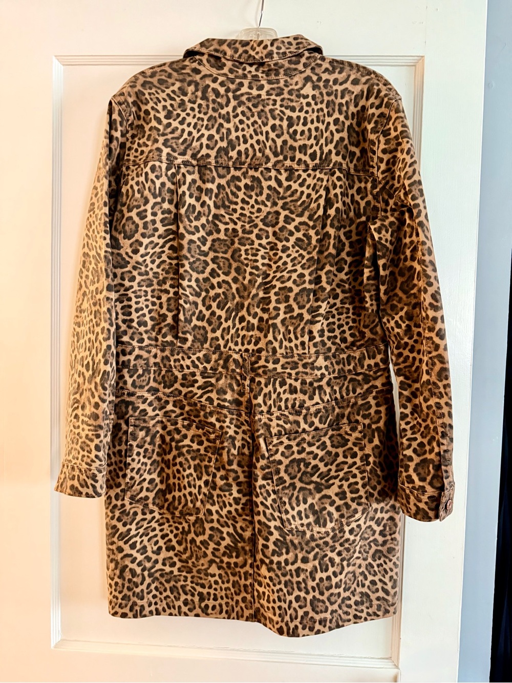 GAP Leopard Print Denim Mini Dress | Size Large - Picture 5 of 6